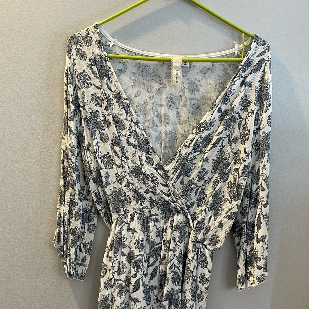 Blue and white romper from Dear Hannah